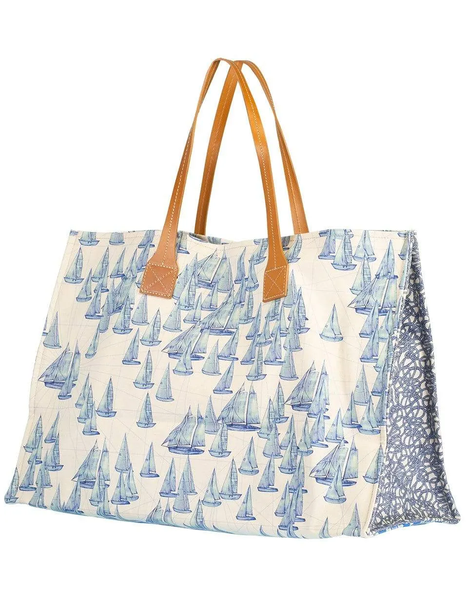 Beach Print Canvas Beach Bag