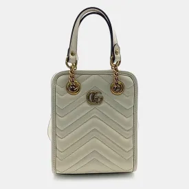 Beige GG Marmont Matelasse Mini Shoulder Bag