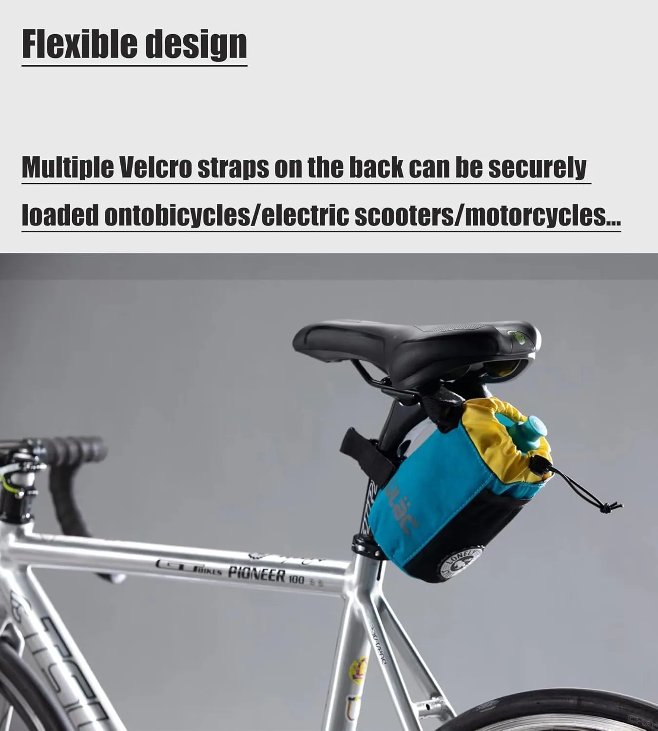 Bike Stem and Handlebar Bag, Top Tube Waterproof Bicycle Frame Basket, Snack Bag Accessories for Cycling (Black)