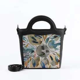 Black Top Handle Handbag Gold Stars