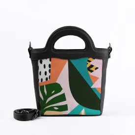 Black Top Handle Handbag Summer Art