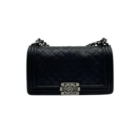Boy Flap Medium Lambskin Quilted Black RHW
