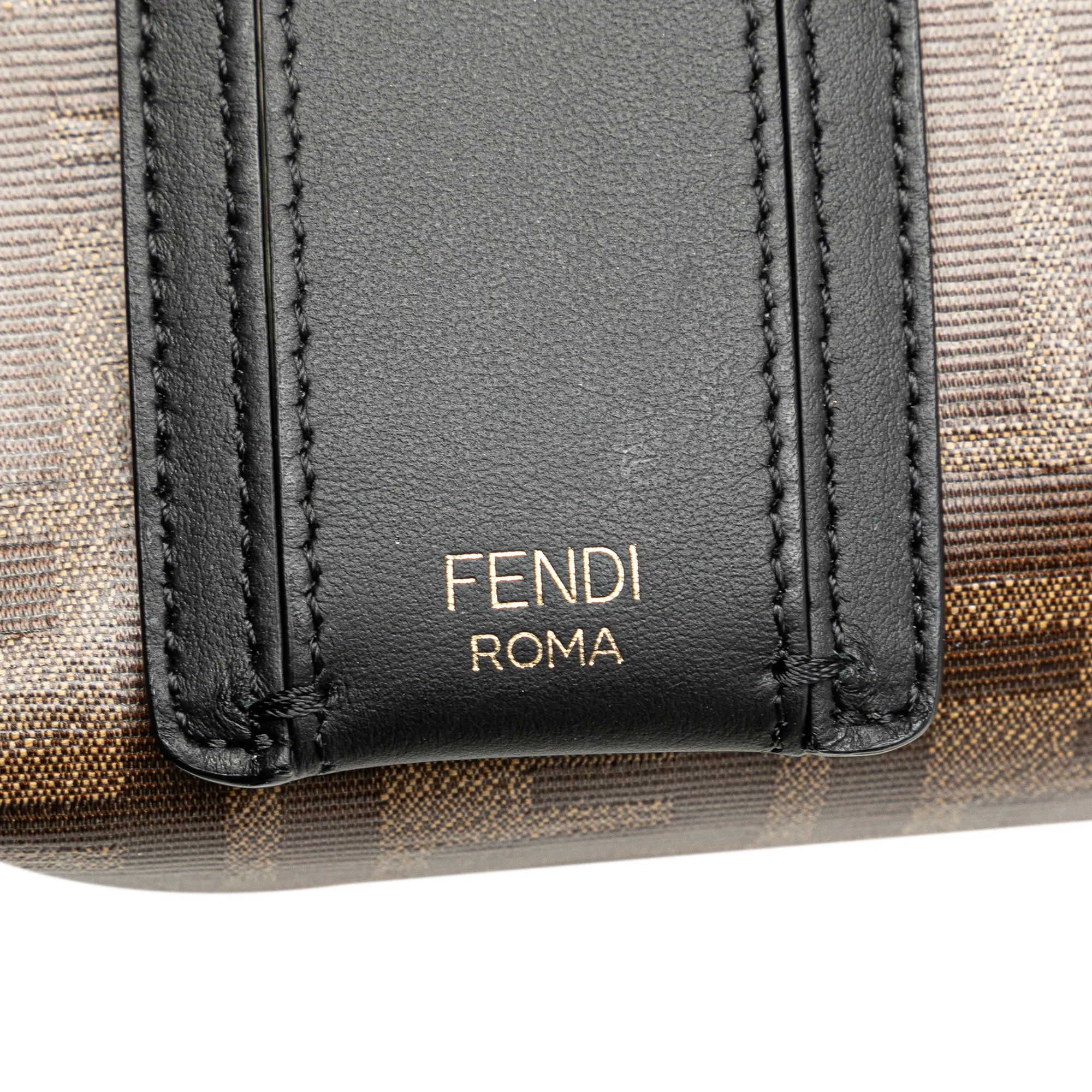 Brown Fendi Small Zucca Coated Canvas Peekaboo Defender Clutch Bag
