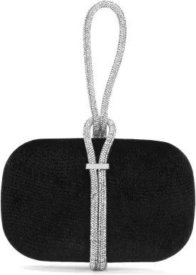 CARIEDO Women's Rhinestones Evening Handbag Crystal Velvet Clutch Bridal Purse for Wedding Prom Night Out Party