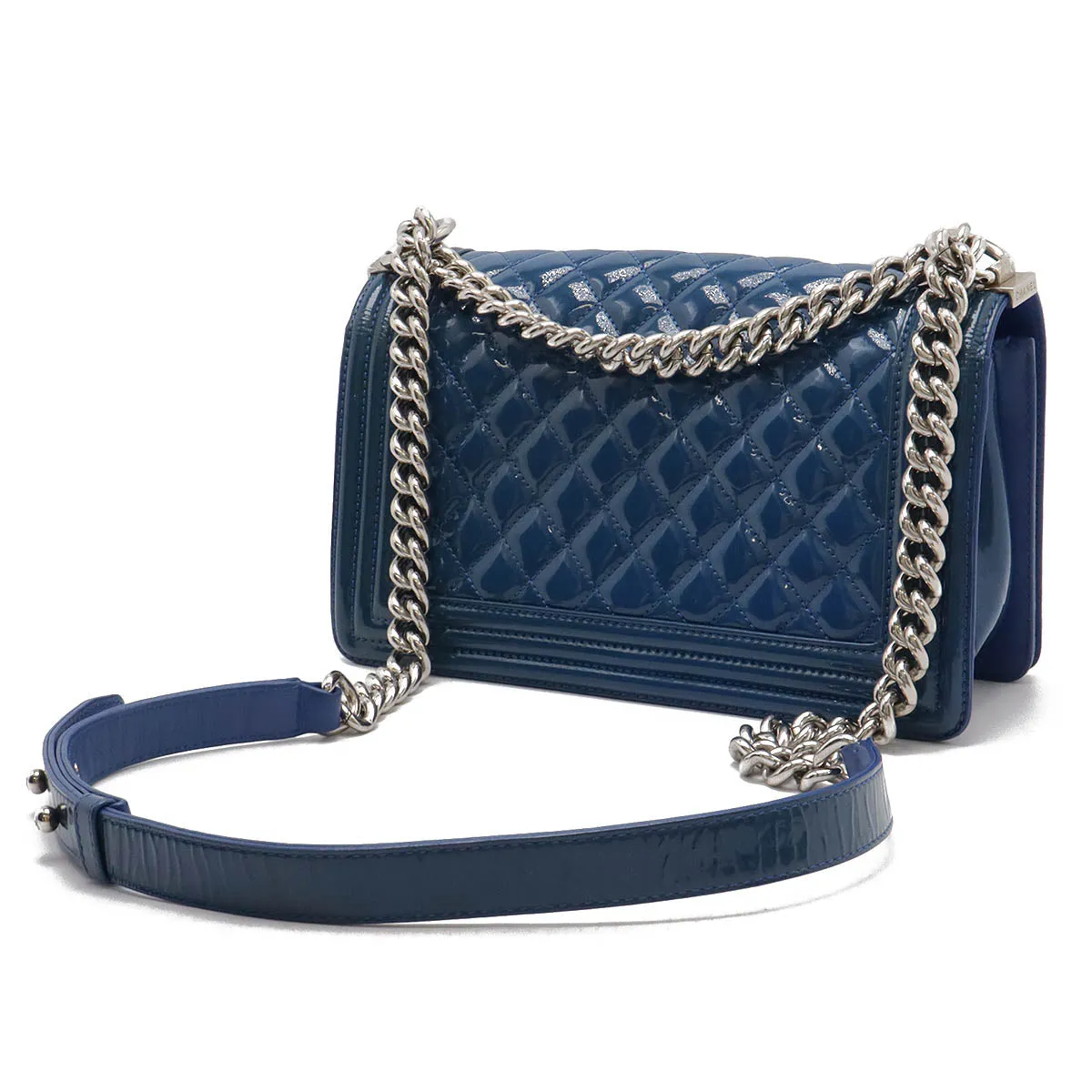 Chanel Boy Matelasse Chain Bag Patent Leather