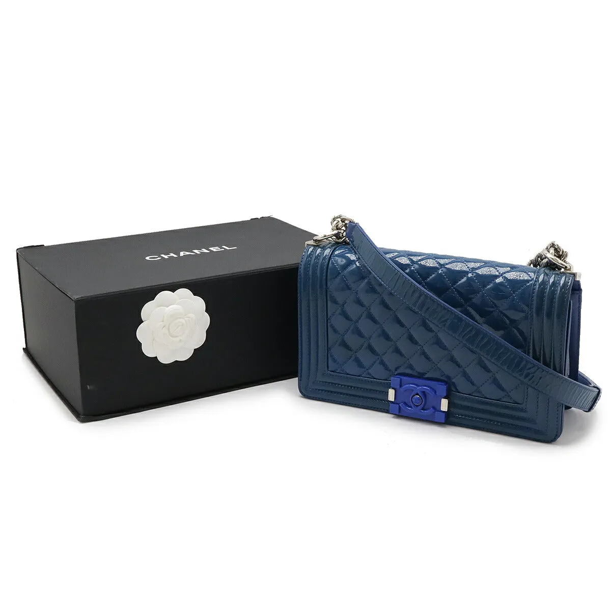 Chanel Boy Matelasse Chain Bag Patent Leather