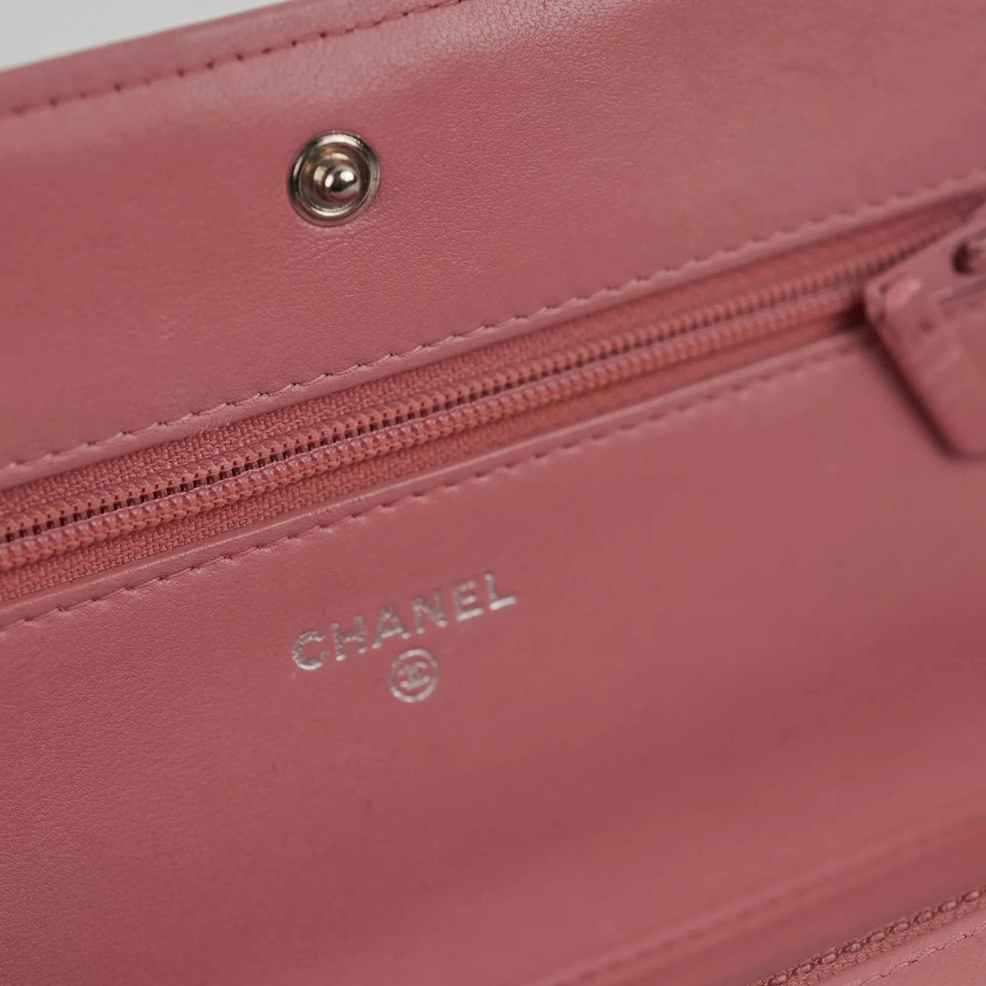 Chanel Boy Wallet On Chain Woc Lambskin Pink