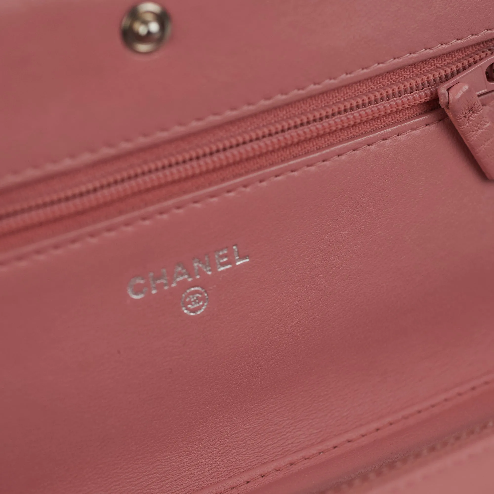 Chanel Boy Wallet On Chain Woc Lambskin Pink