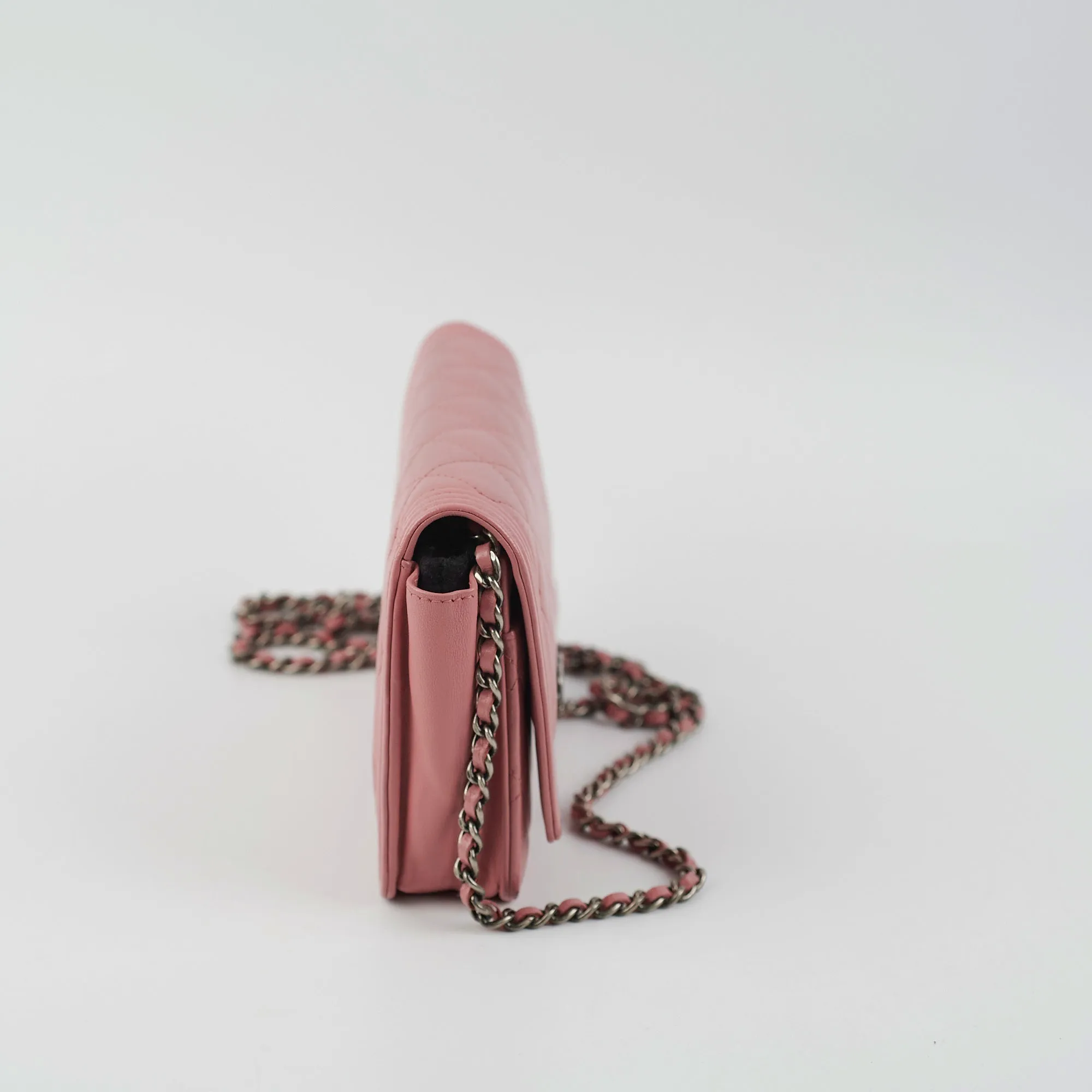 Chanel Boy Wallet On Chain Woc Lambskin Pink