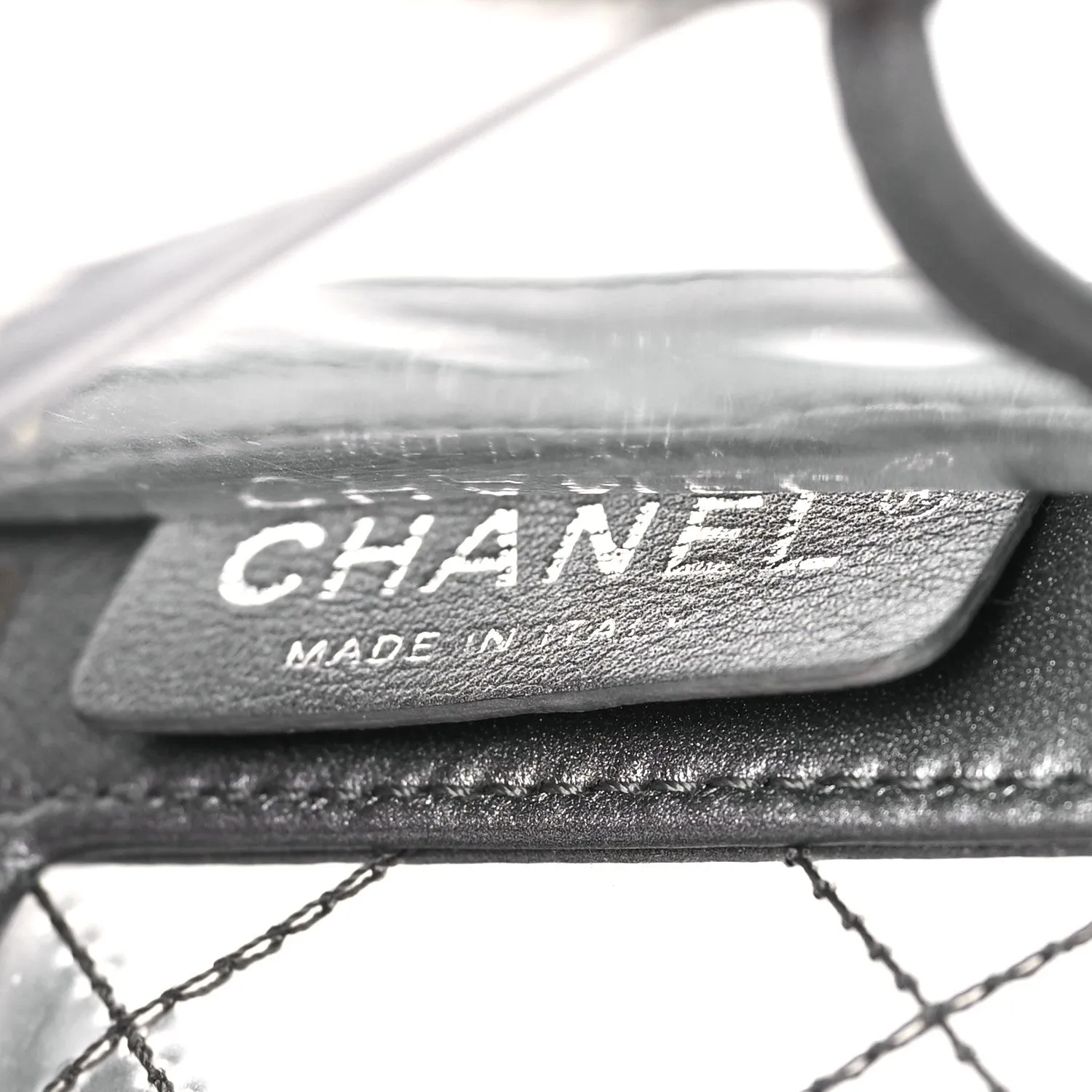 CHANEL METALLIC LAMBSKIN PVC QUILTED SMALL BOY BAG
