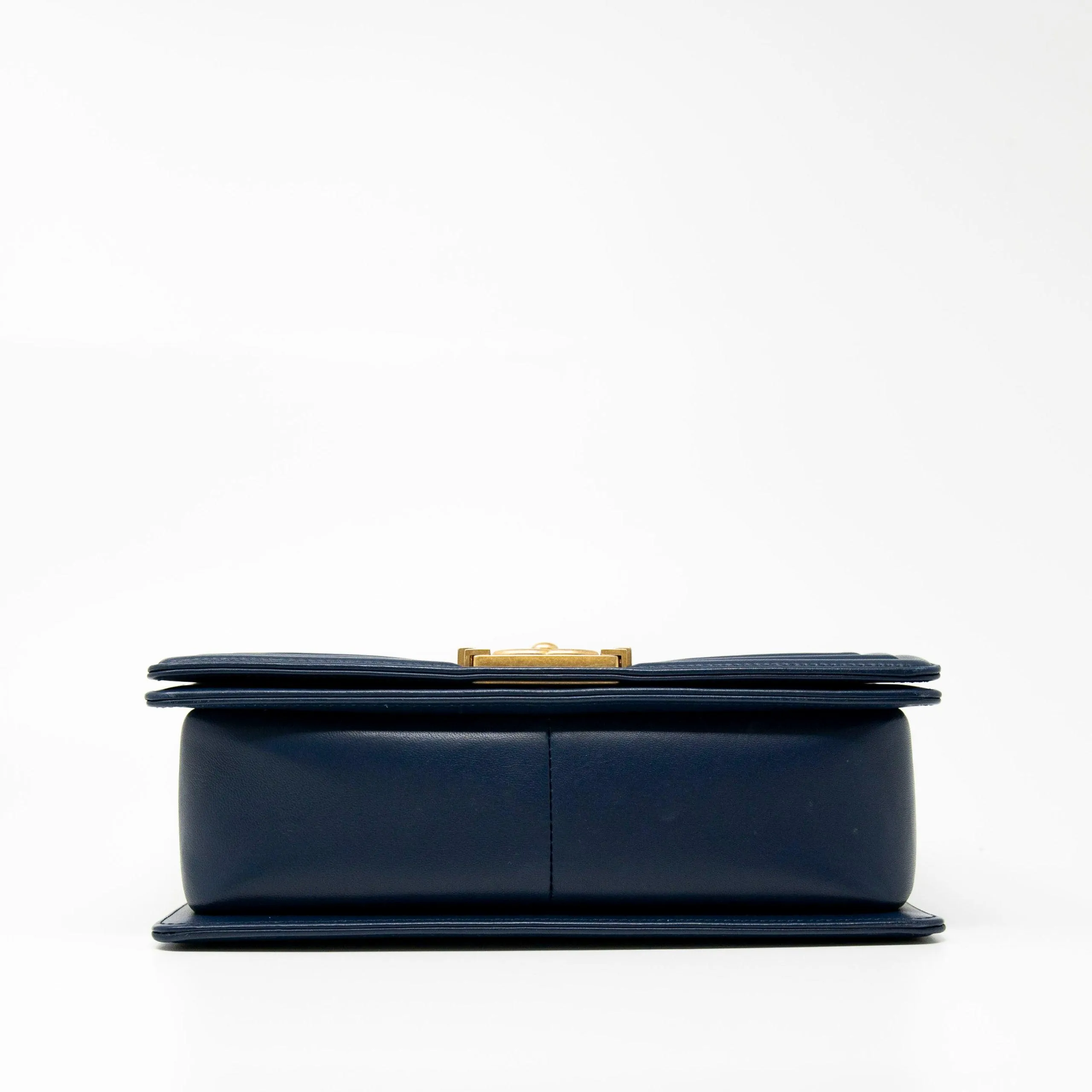 Chanel Navy Lambskin Medium Boy Bag