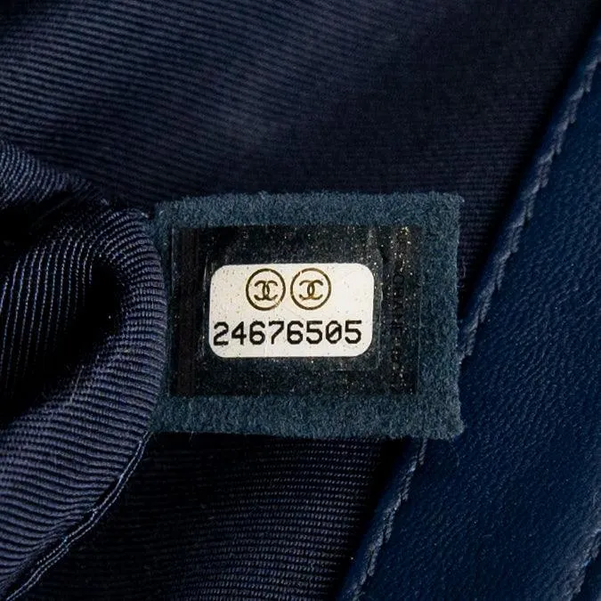 Chanel Navy Lambskin Medium Boy Bag