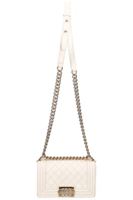 CHANEL Small Boy Bag Caviar Ivory