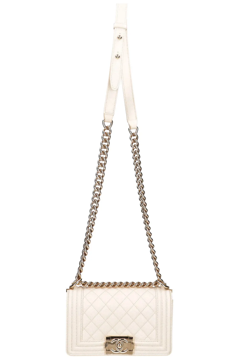 CHANEL Small Boy Bag Caviar Ivory