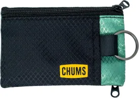 Chums Surfshorts Wallet - Lightweight Slim Wallet with RFID Blocking Card & Clear ID Window - Zippered, Minimalist Wallet w/Key Ring - Solid Colors