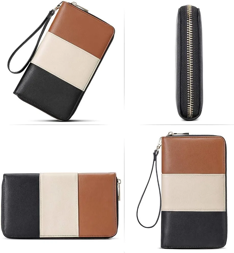 CLUCI Womens Wallet RFID Bifold Wristlet Large