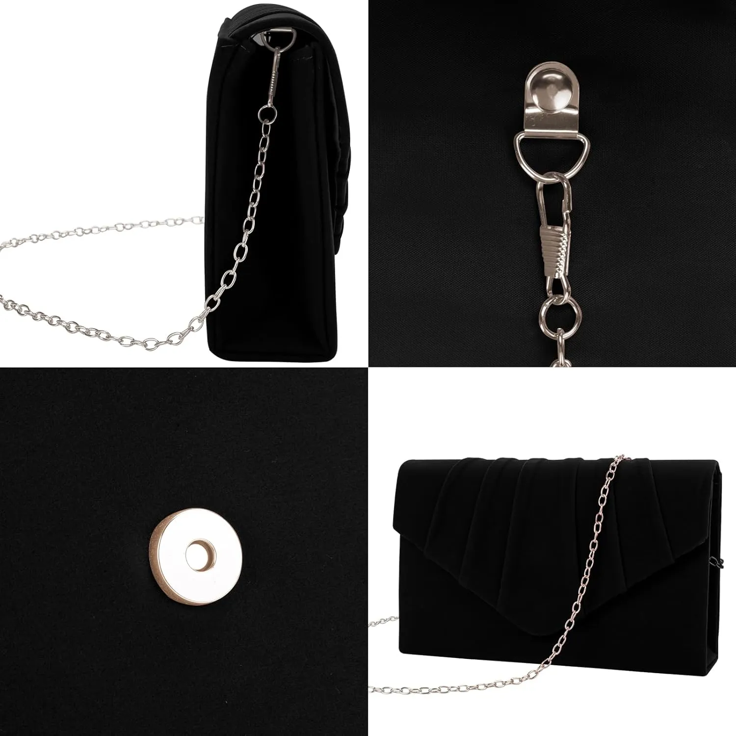 Clutch Purses for Women Evening Bag Faux Suede Formal Party Wedding Cocktail Prom