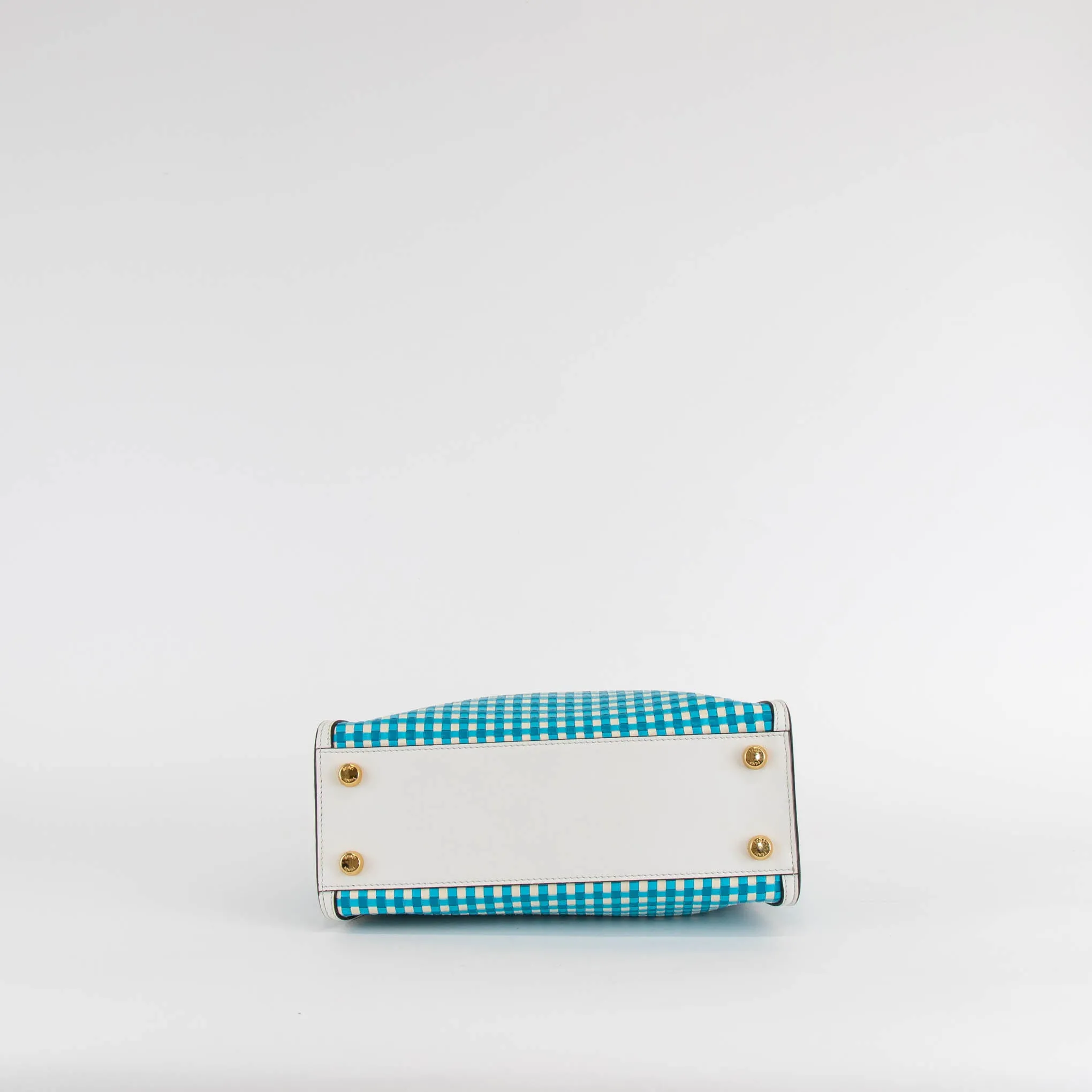 Fendi Blue and White Woven Peekaboo