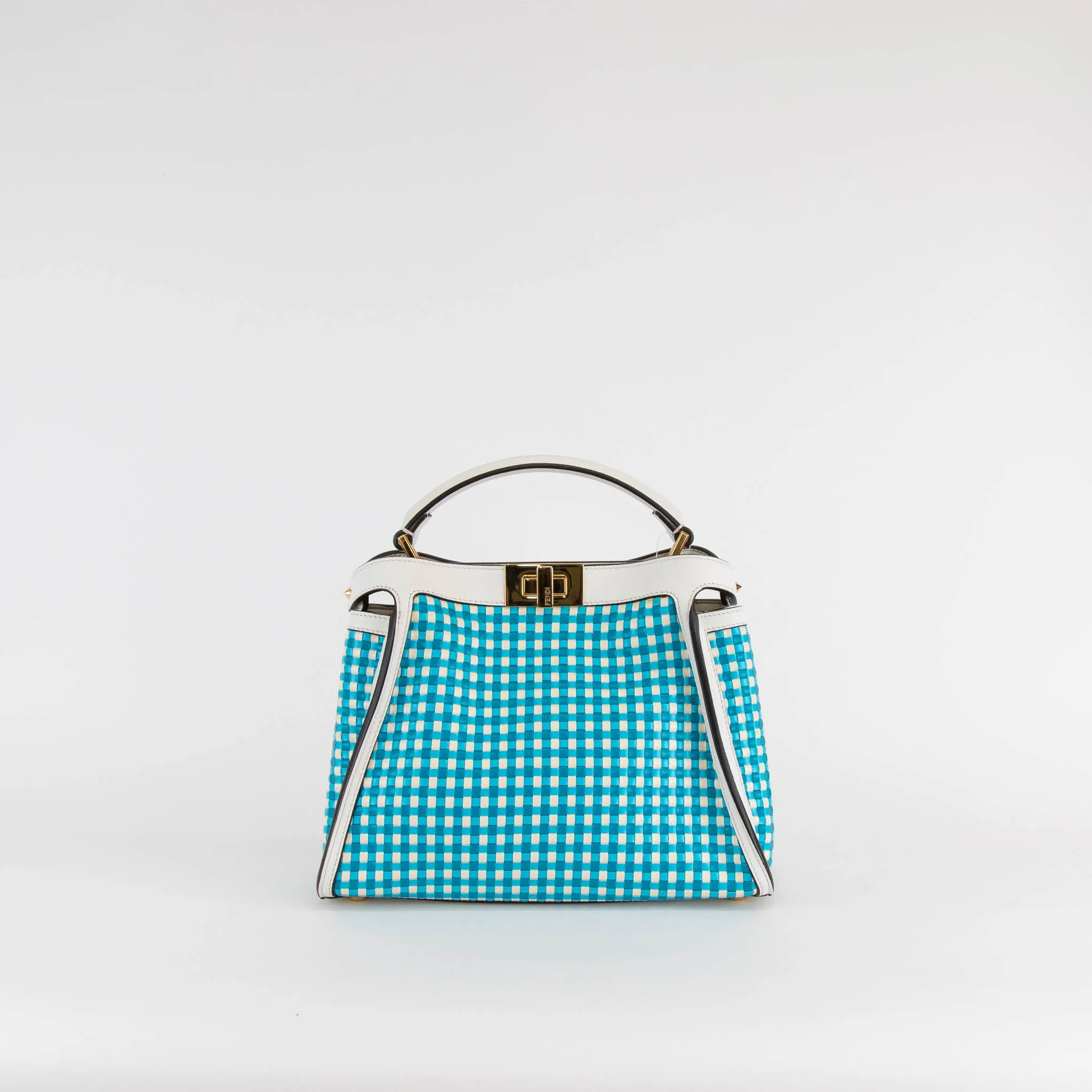Fendi Blue and White Woven Peekaboo