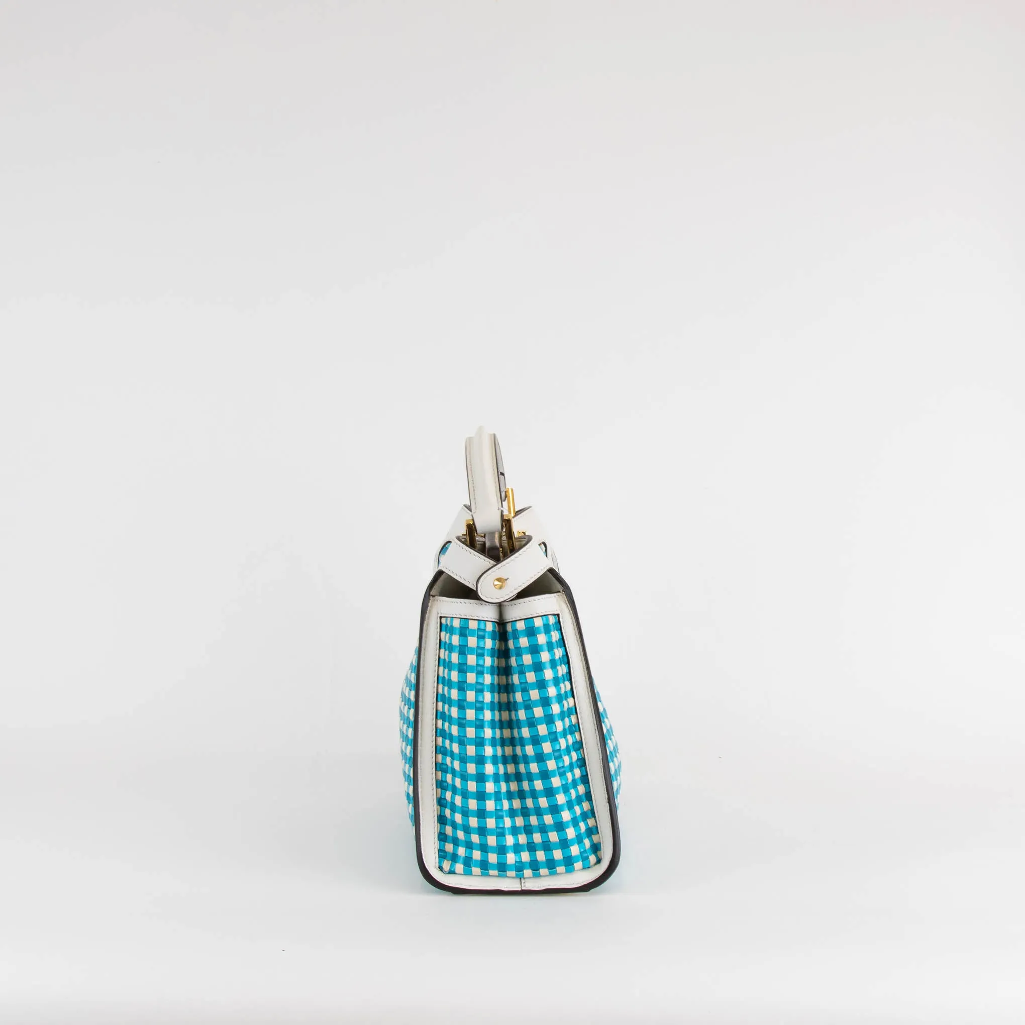 Fendi Blue and White Woven Peekaboo