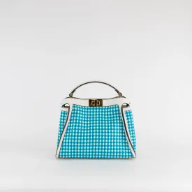 Fendi Blue and White Woven Peekaboo