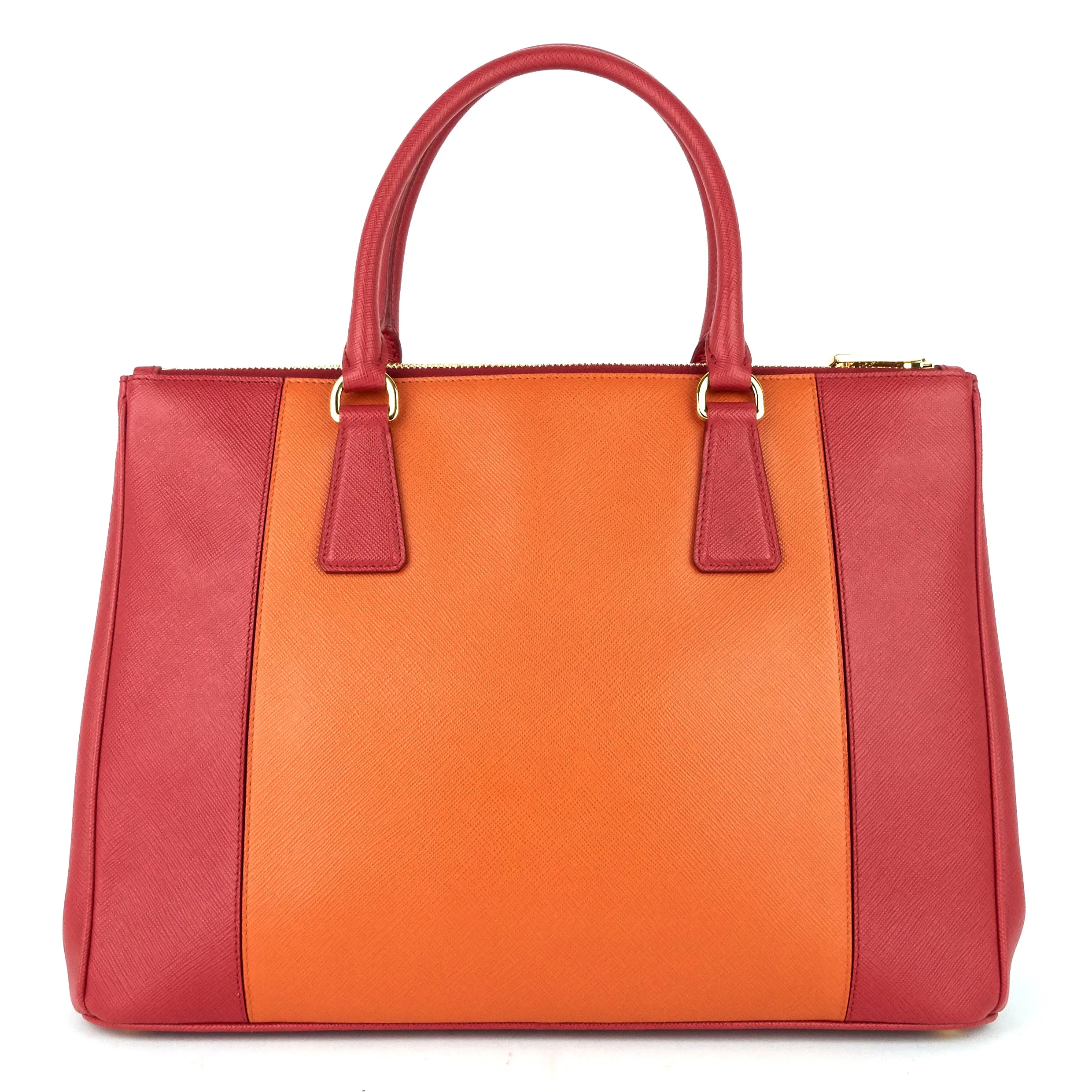 Galleria Double Zip Medium Bicolour Leather Bag