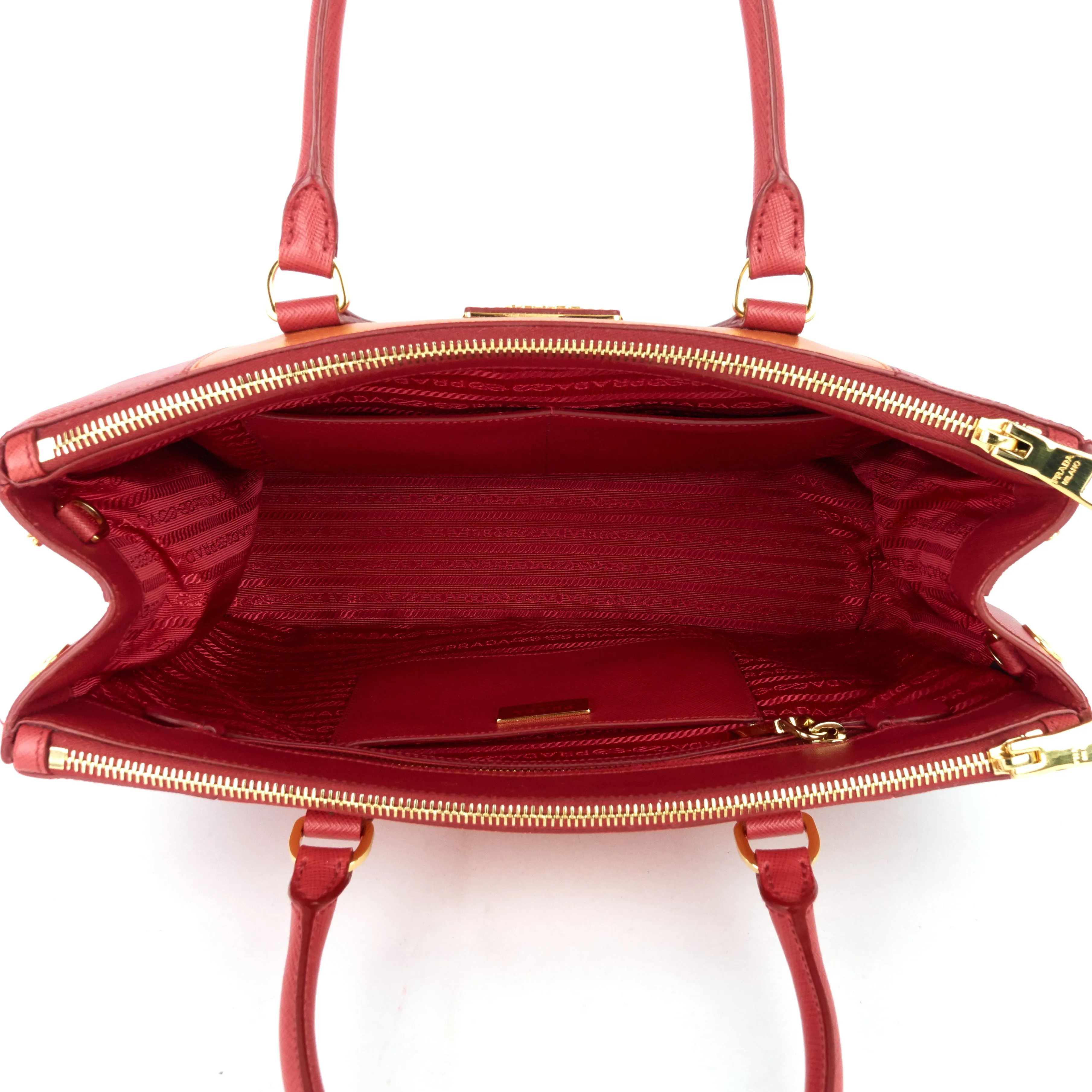 Galleria Double Zip Medium Bicolour Leather Bag