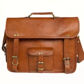 Genuine Leather Laptop Messenger Bag 15"