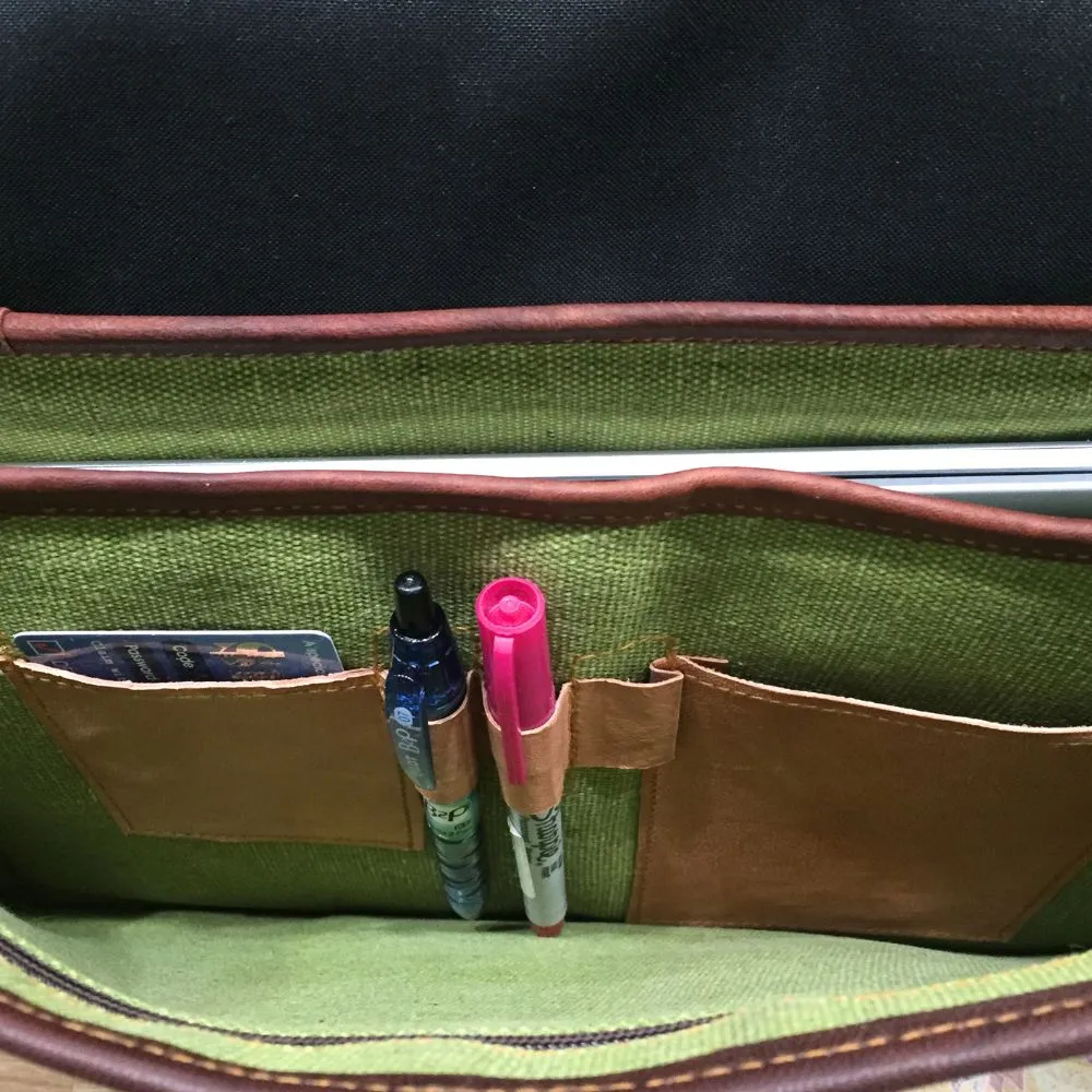 Genuine Leather Laptop Messenger Bag 15"