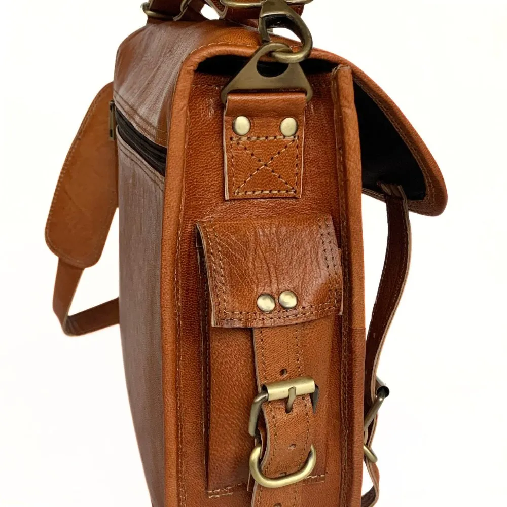 Genuine Leather Laptop Messenger Bag 15"