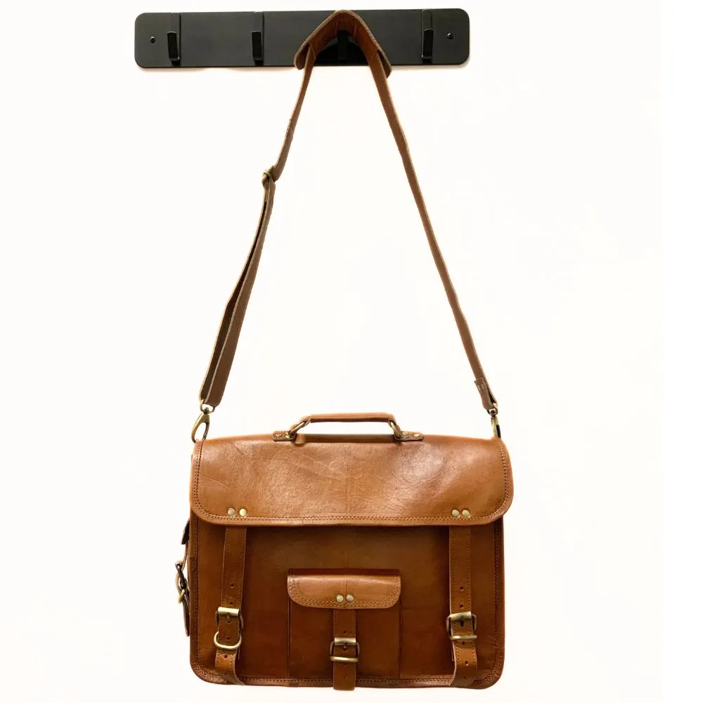 Genuine Leather Laptop Messenger Bag 15"