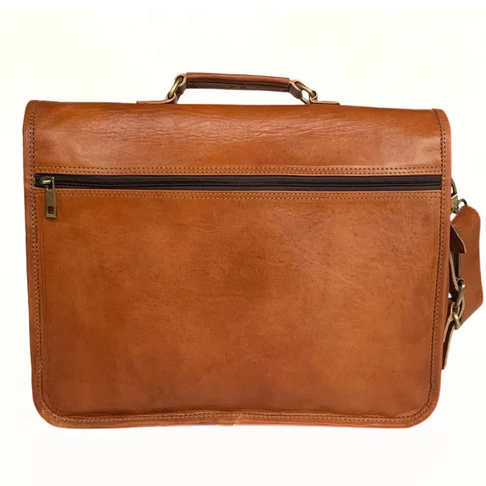 Genuine Leather Laptop Messenger Bag 15"