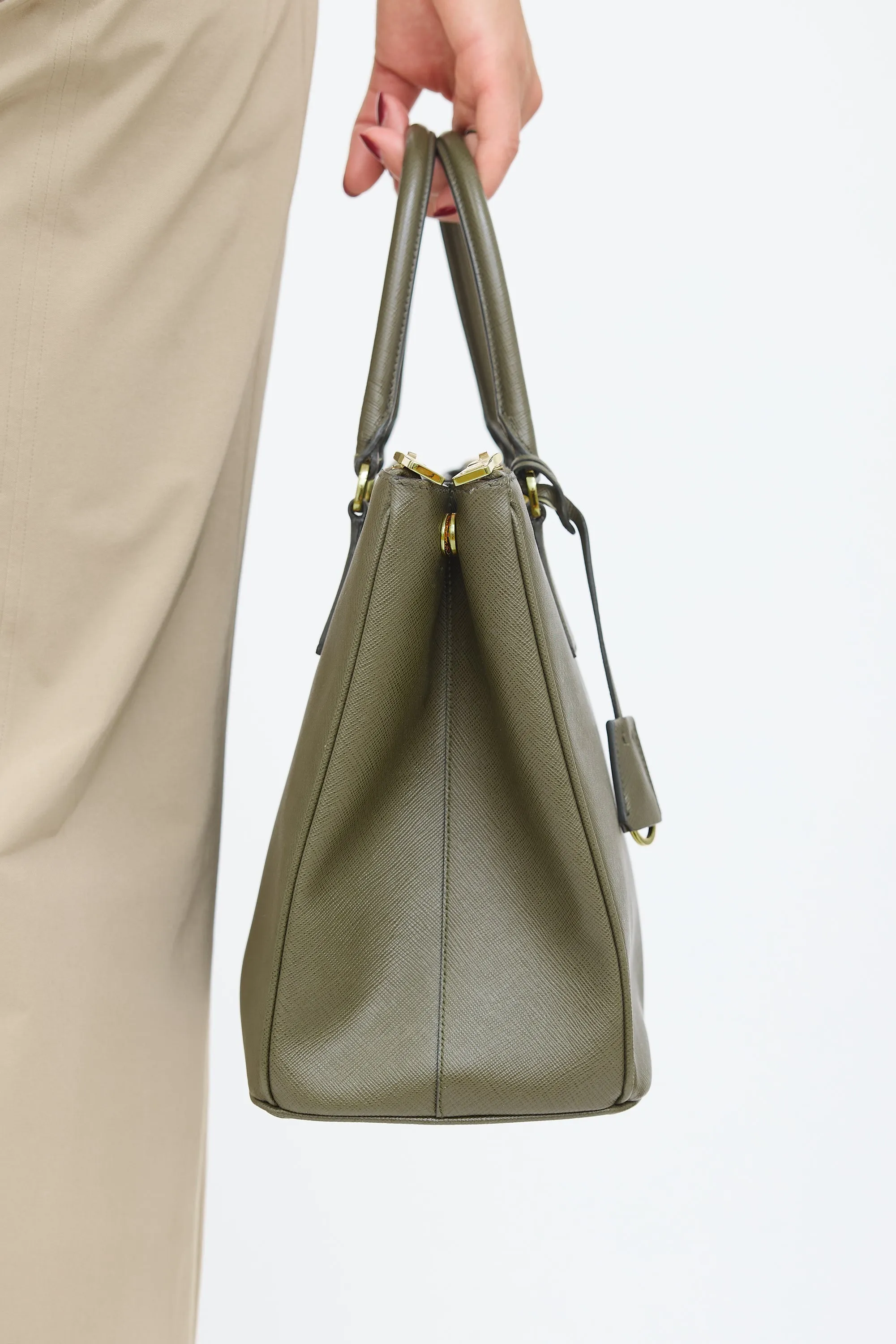 Green Saffiano Leather Galleria Bag