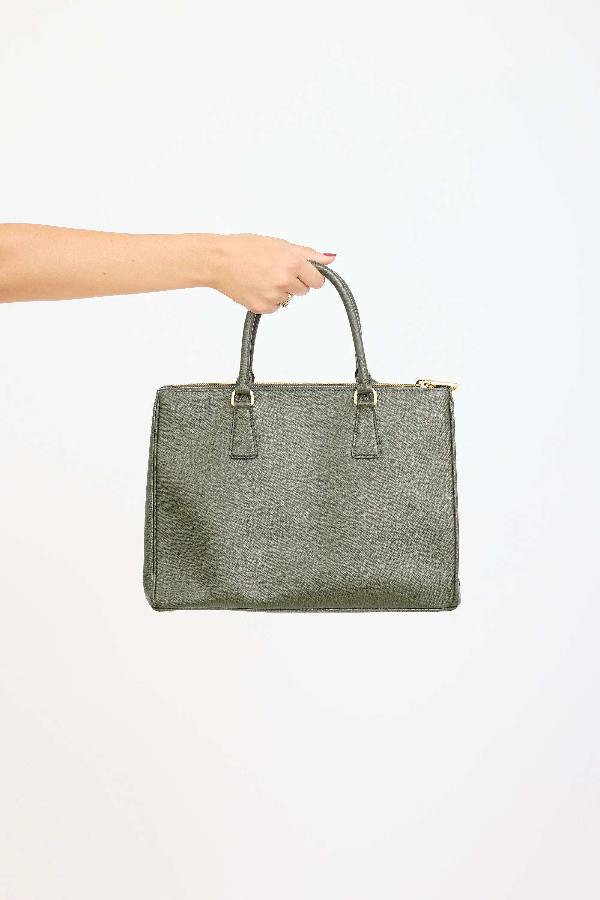 Green Saffiano Leather Galleria Bag