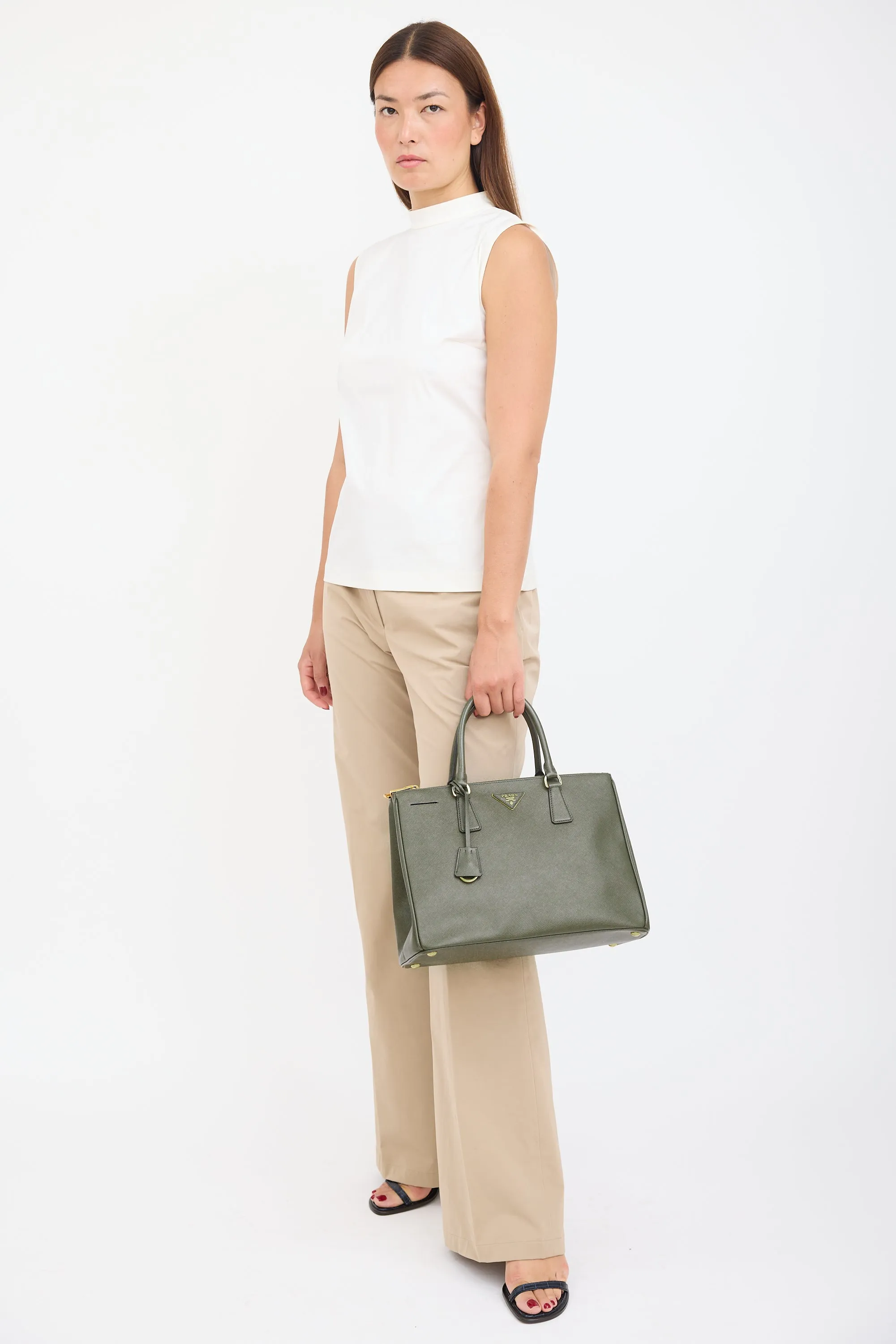 Green Saffiano Leather Galleria Bag