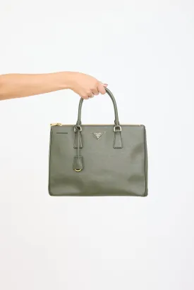 Green Saffiano Leather Galleria Bag