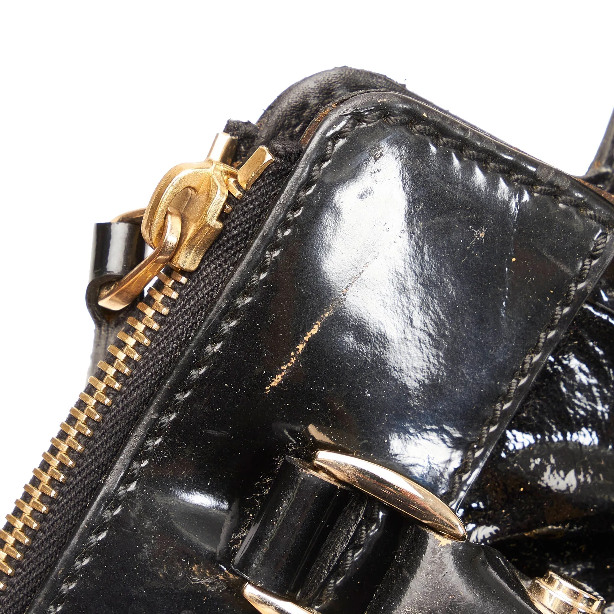 Gucci Abbey D-Ring Patent Leather Handbag