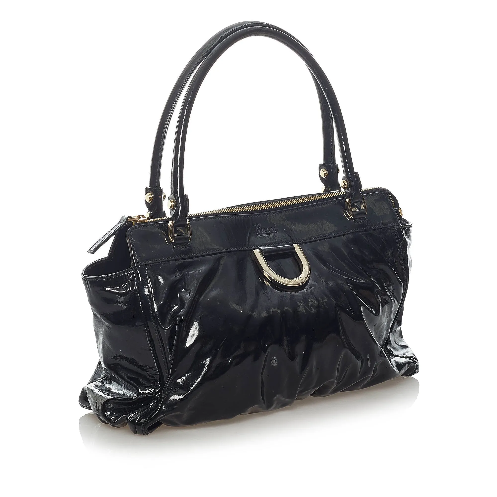 Gucci Abbey D-Ring Patent Leather Handbag