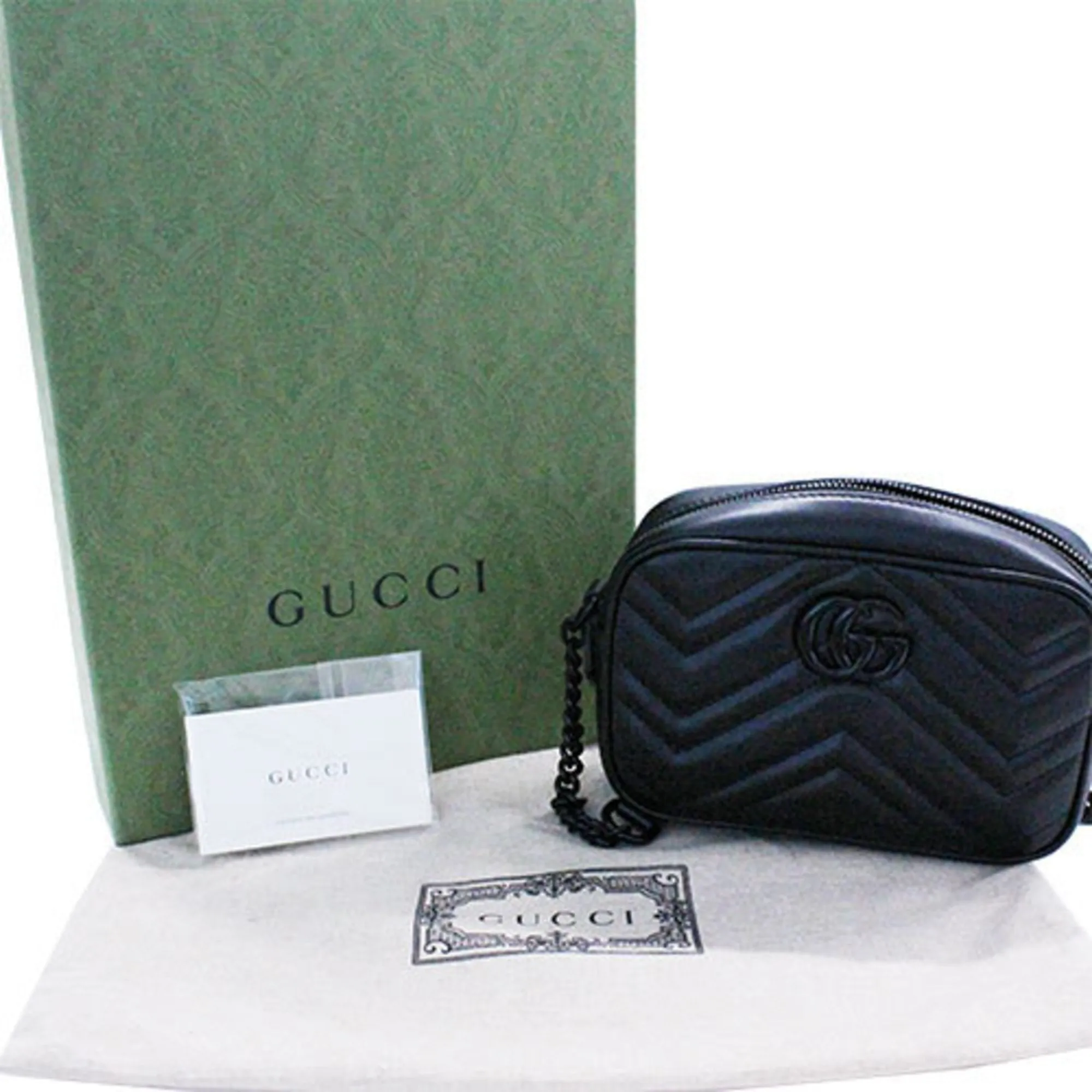 GUCCI Bag Women's GG Marmont Shoulder Leather Black 634936 Quilting