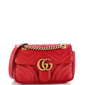GUCCI GG Marmont Flap Bag Matelasse Leather Mini