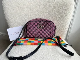 Gucci GG Marmont Pink Canvas Small Shoulder Bag (RRP £1050)