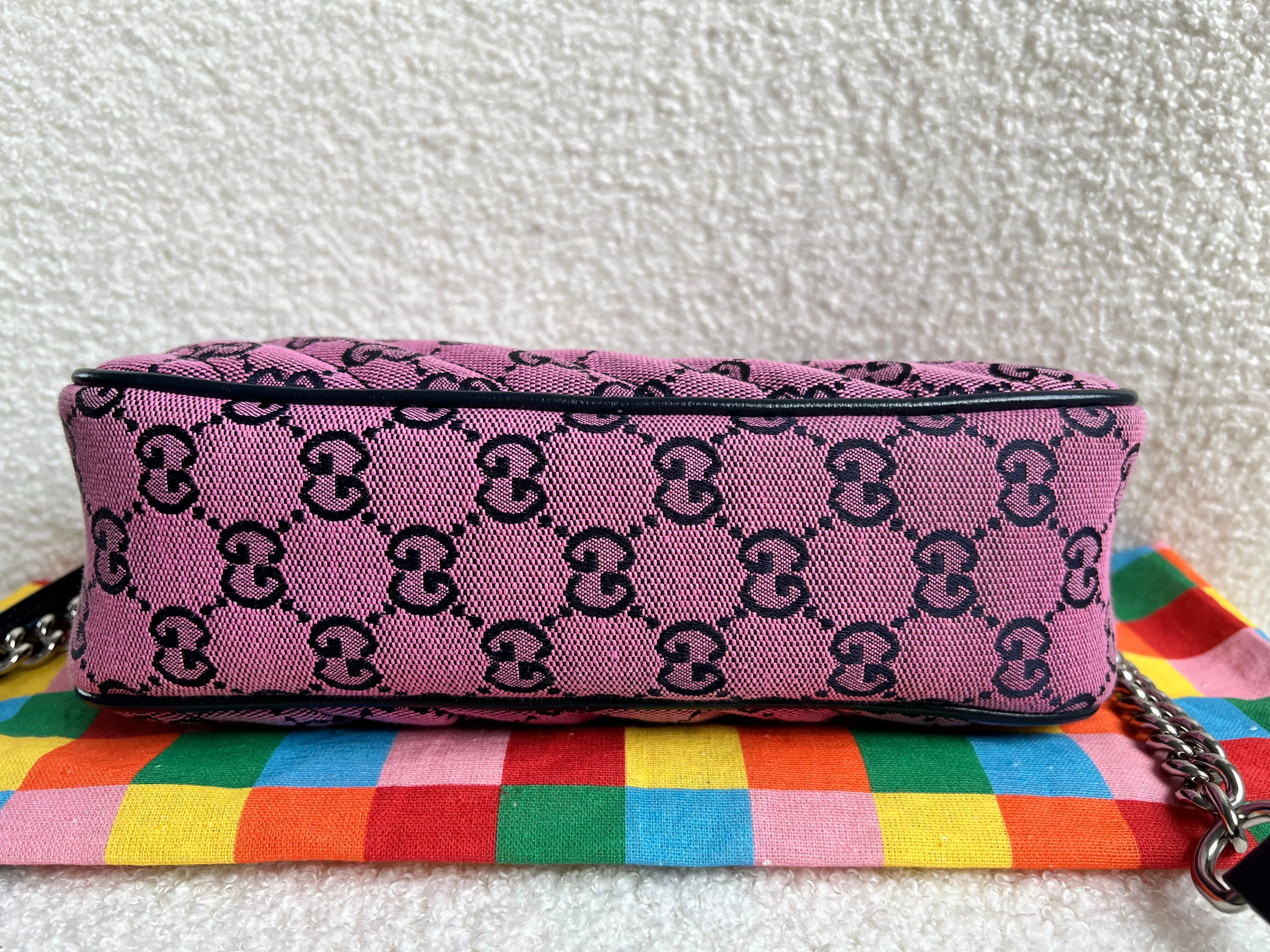 Gucci GG Marmont Pink Canvas Small Shoulder Bag (RRP £1050)