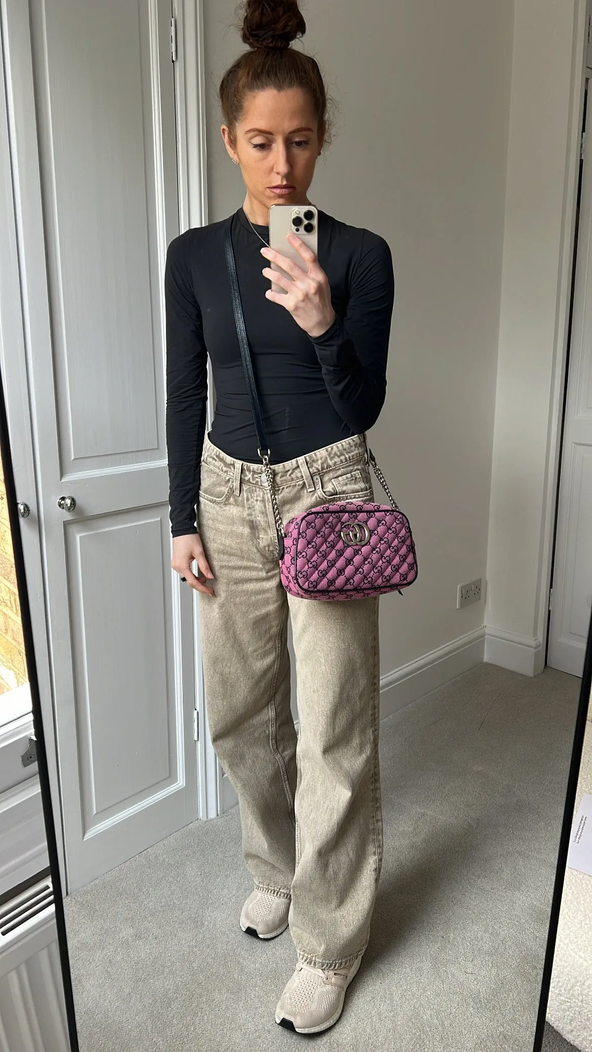 Gucci GG Marmont Pink Canvas Small Shoulder Bag (RRP £1050)