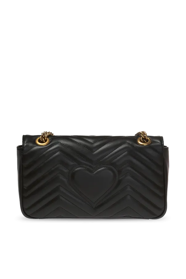 Gucci GG Marmont Small Black Leather Women's Shoulder Bag 443497 DTDIT 1000