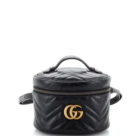 GUCCI GG Marmont Vanity Backpack Matelasse Leather Mini
