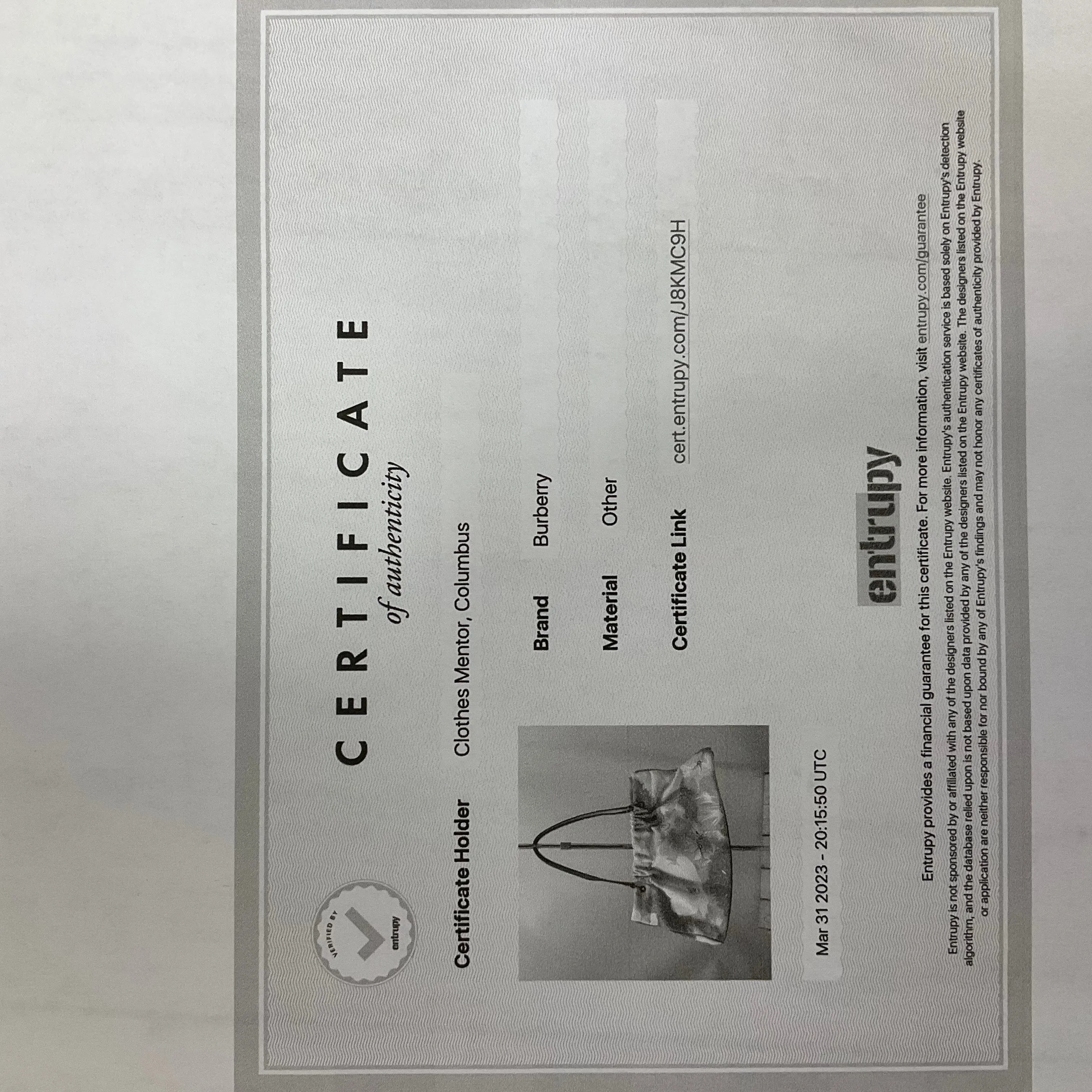 Handbag Designer By Burberry  Size: Medium