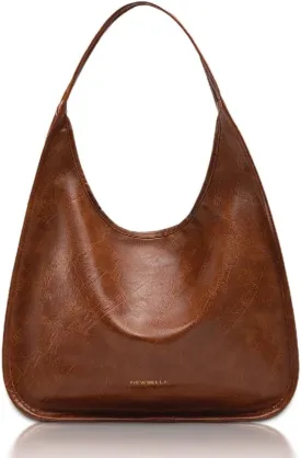 Hobo Purse, PU Leather Shoulder Bag, Tote Handbag for Work and Travel