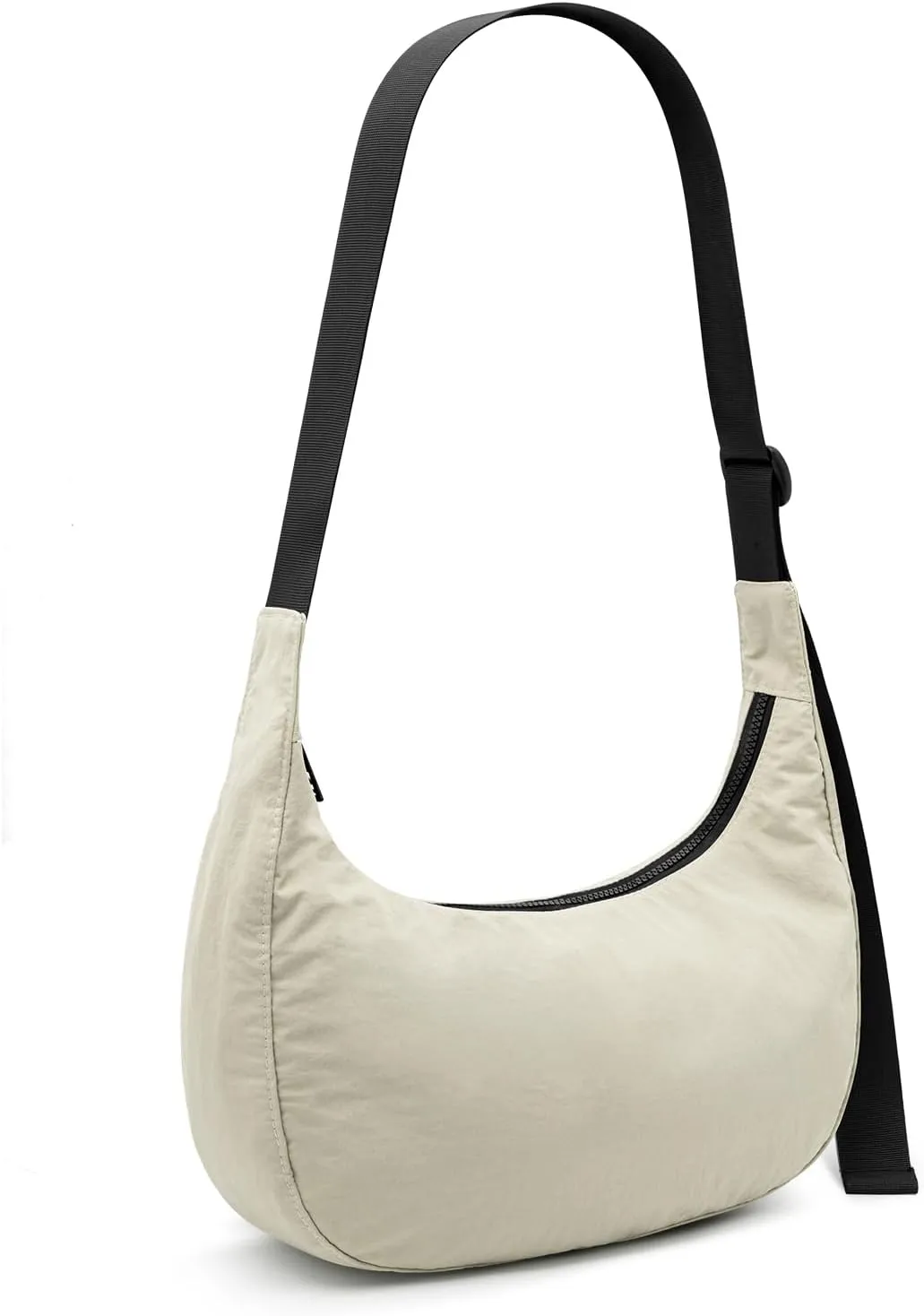 Iioscre Medium Crossbody Crescent Bag for Women Men Trendy, Nylon Crossbody Hobo Bag with Adjustable Strap and Inner Pockets.