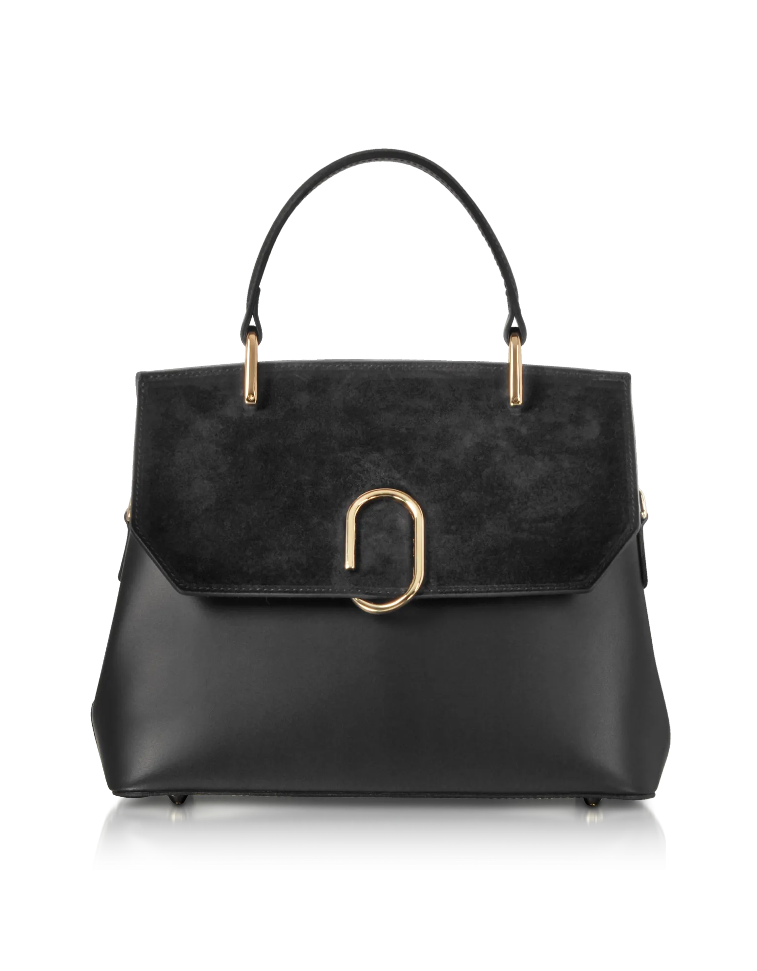 Le Parmentier Thais Italian Suede & Leather Satchel - Gold Hardware