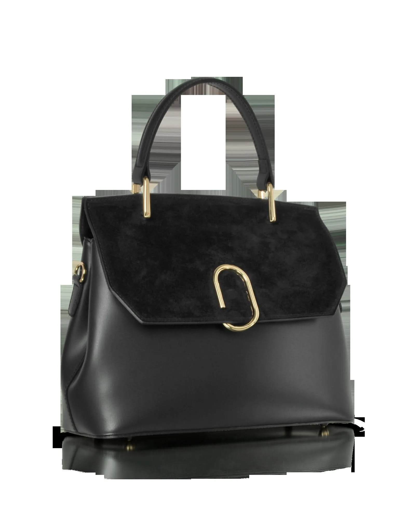 Le Parmentier Thais Italian Suede & Leather Satchel - Gold Hardware